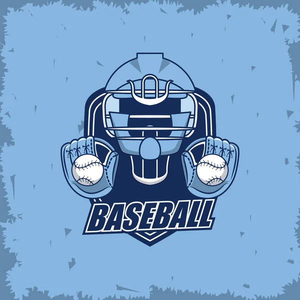 Baseball Sport Gioco Campionato Carta Blu Grunge Sfondo Vettore Illustrazione — Vettoriale Stock