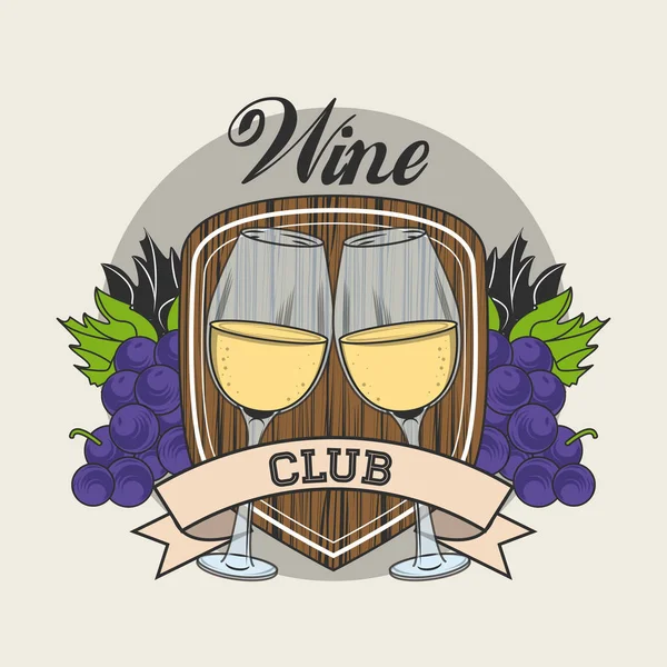 Emblème du Wine Club — Image vectorielle