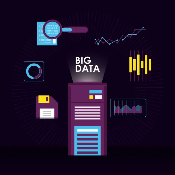 Big data technology — Stock Vector