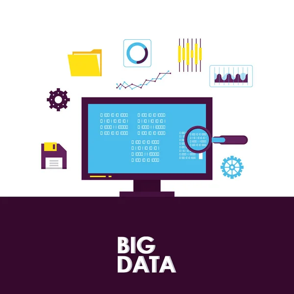Big data technology — Stock Vector