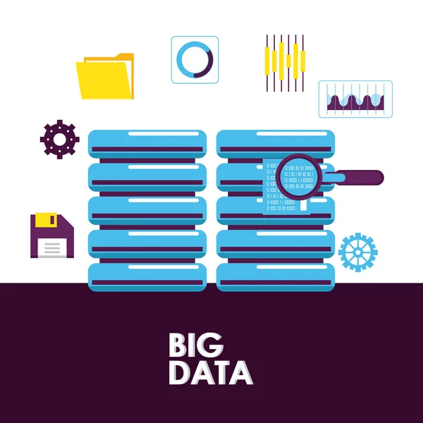 Технологии больших данных — стоковый вектор