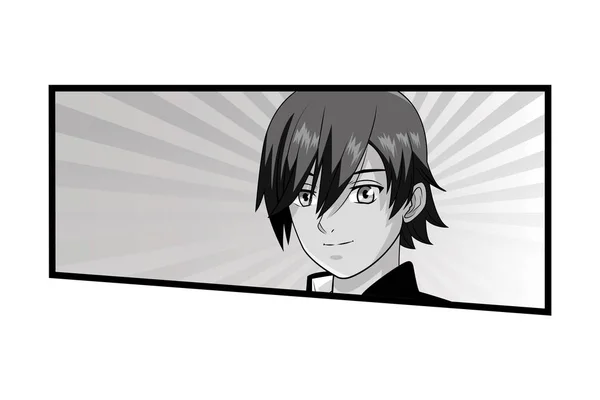 Manga anime genç adam — Stok Vektör