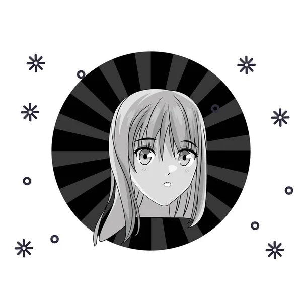 Manga-anime fiatal nő — Stock Vector