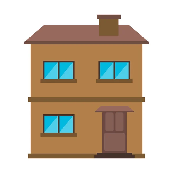 Casa imobiliária desenhos animados isolados — Vetor de Stock