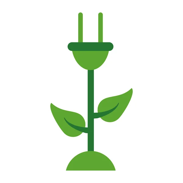 Οικολογικό σύμβολο λουλούδι πράσινη ενέργεια — Διανυσματικό Αρχείο