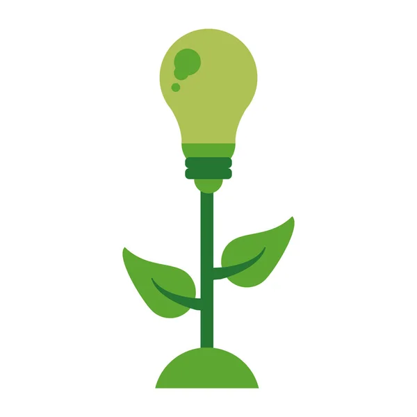 Eco bombilla luz verde energía — Vector de stock