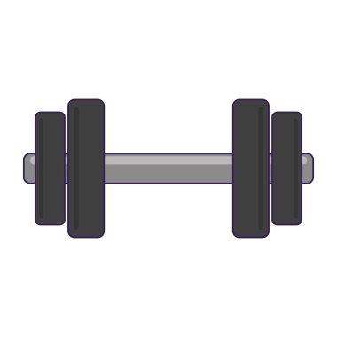 Dumbbell spor salonu ekipman simgesi mavi çizgiler