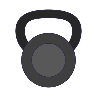 Kettlebell spor salonu ekipman simgesi mavi çizgiler