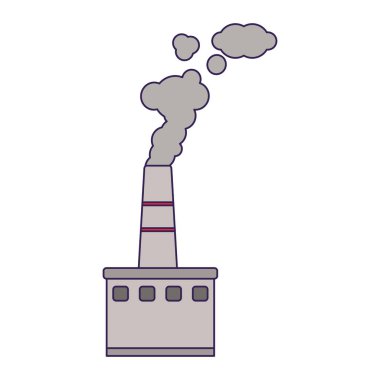 Fabrika Sanayi kirliliği mavi çizgiler sigara ile