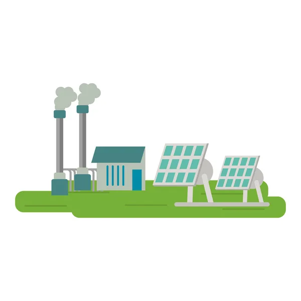 Paneli słonecznych elektrowni — Wektor stockowy
