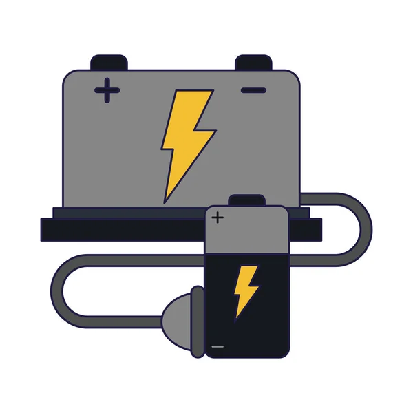 Аккумулятор и провод с разъемом — стоковый вектор
