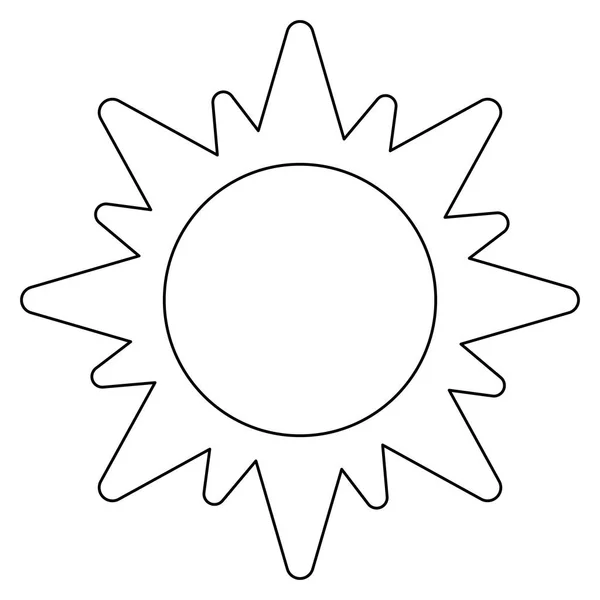 Sonne Sonnensymbol isoliert schwarz und weiß — Stockvektor