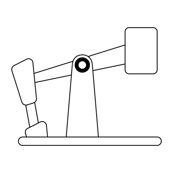 Pompe à huile raffinerie symbole noir et blanc — Image vectorielle