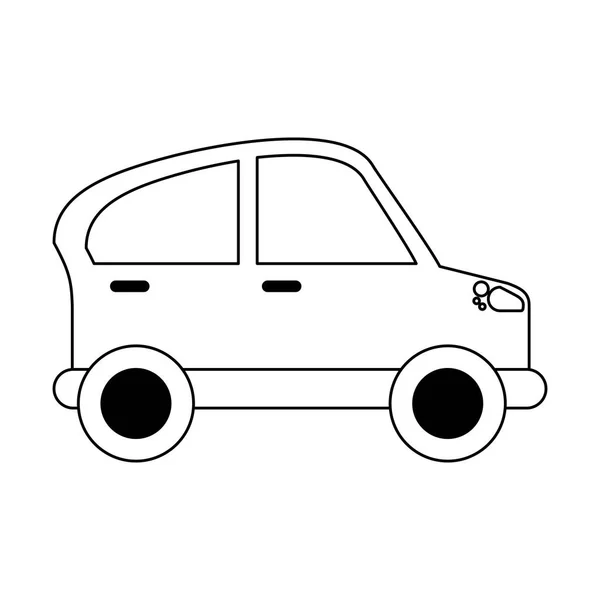 Coche vehículo símbolo aislado blanco y negro — Vector de stock