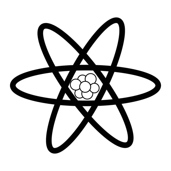 Vetenskap atom symbol isolerad svart och vitt — Stock vektor