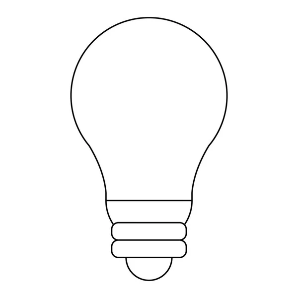 Lâmpada símbolo de luz isolado preto e branco — Vetor de Stock