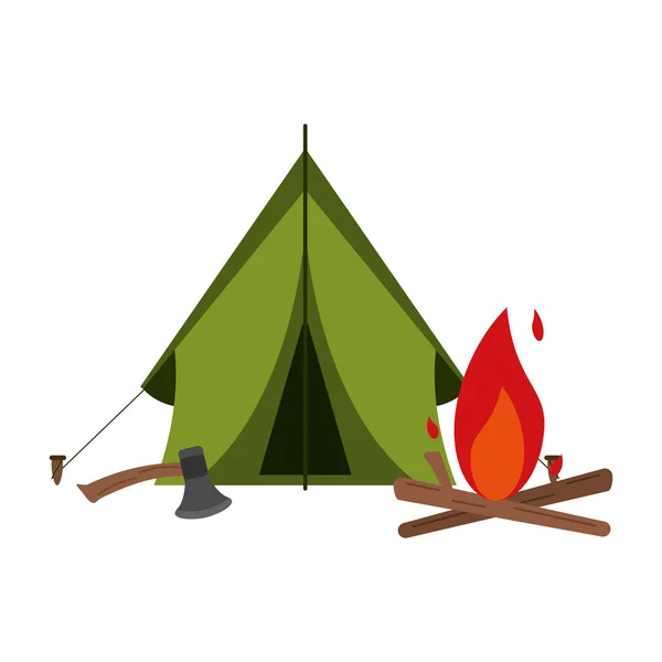 Camping equipamento de estilo de vida — Vetor de Stock