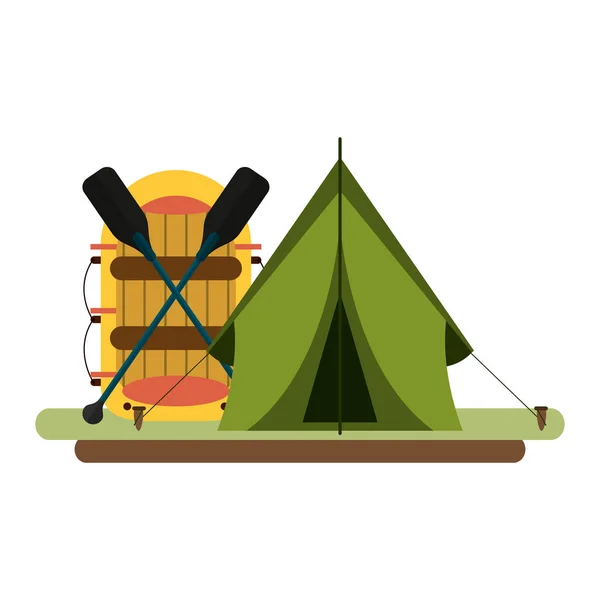 Camping lifestyle equipment — Stock Vector