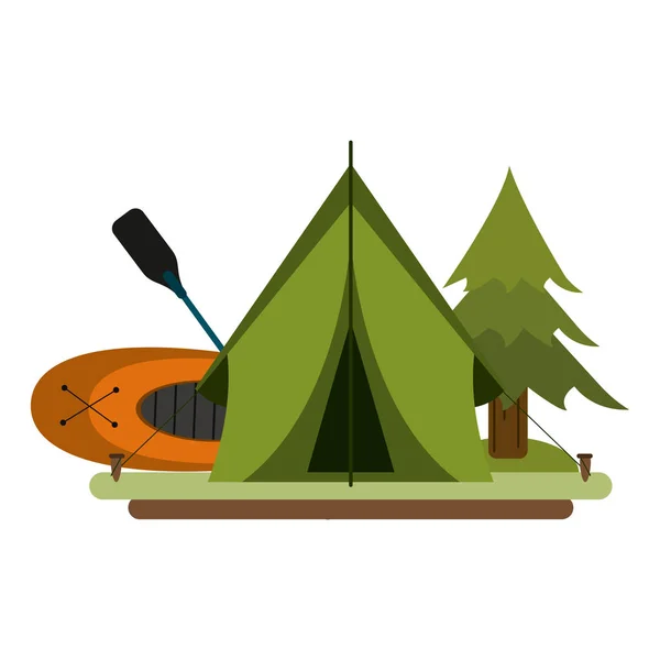 Camping lifestyle equipment — Stock Vector