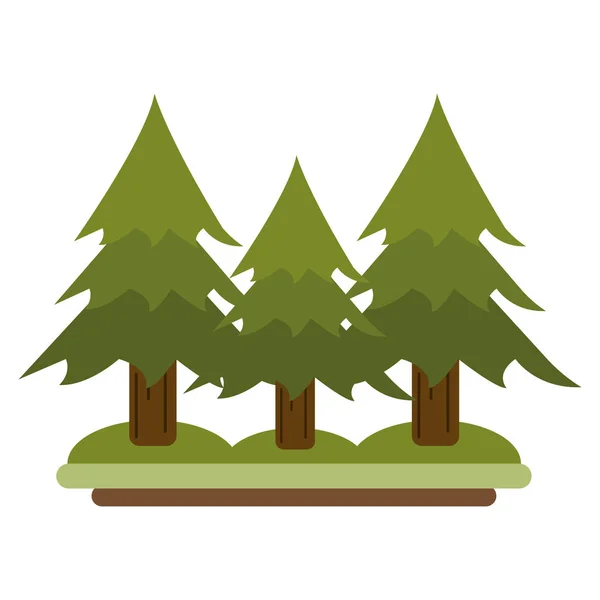 Pine bomen in de natuur landschap — Stockvector