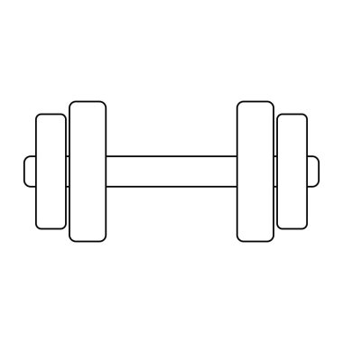 Dumbbell spor salonu ekipman sembol siyah ve beyaz