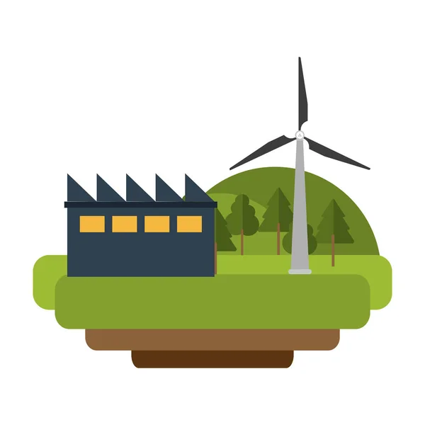 Zielony turbin wiatrowych — Wektor stockowy
