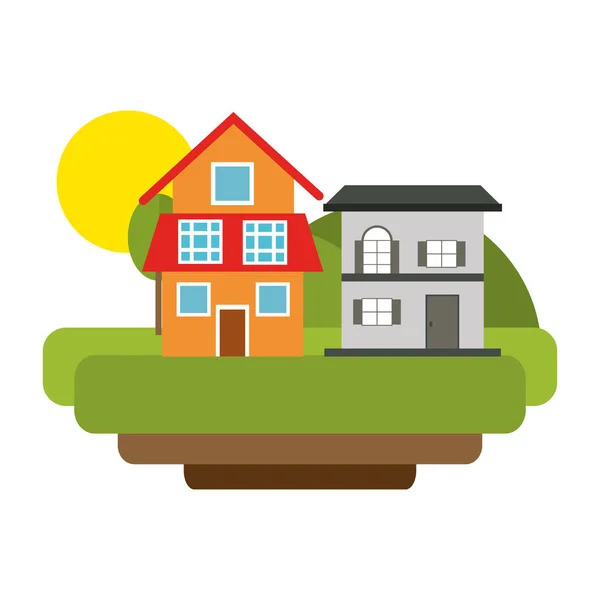 Eko hus med grön energi — Stock vektor
