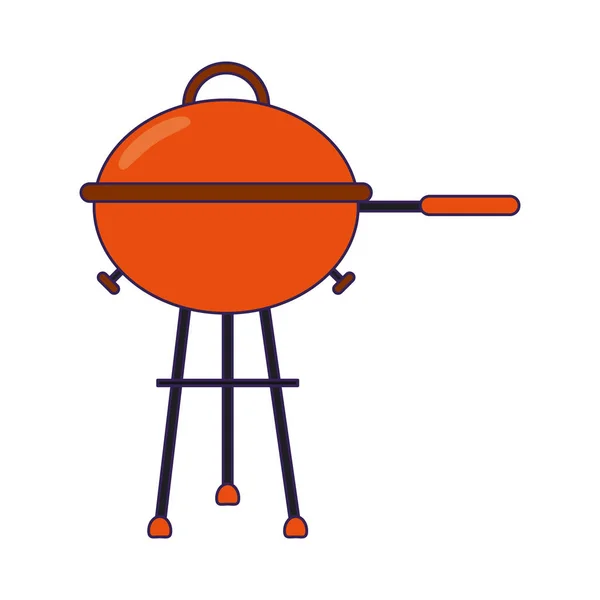 BBQ grill symbole isolé lignes bleues — Image vectorielle