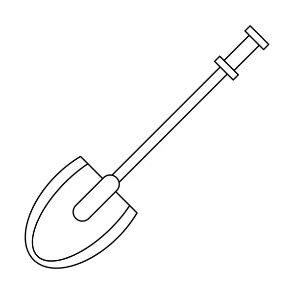 Лопата будівельний інструмент ізольований чорно-білий — стоковий вектор