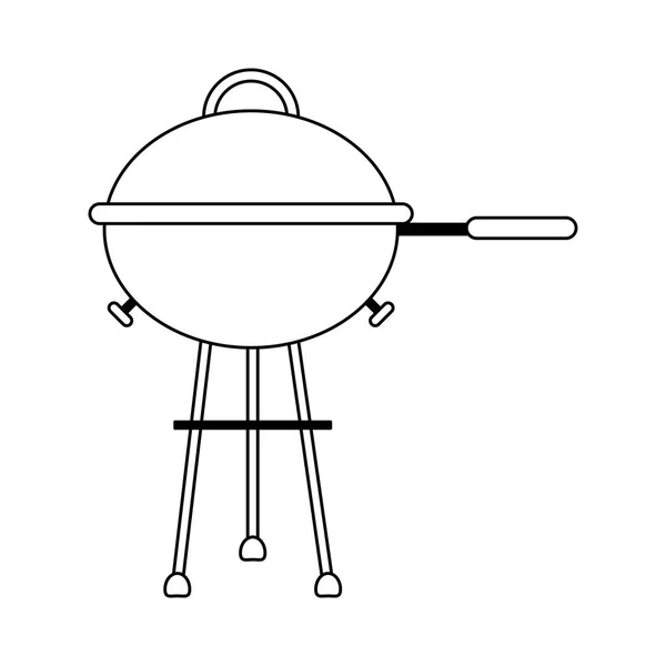 BBQ grill symbole isolé noir et blanc — Image vectorielle