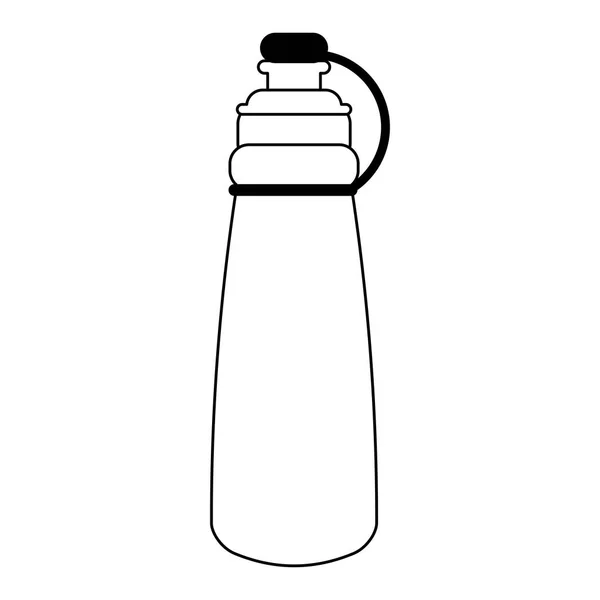Thermoflaschensymbol schwarz und weiß — Stockvektor