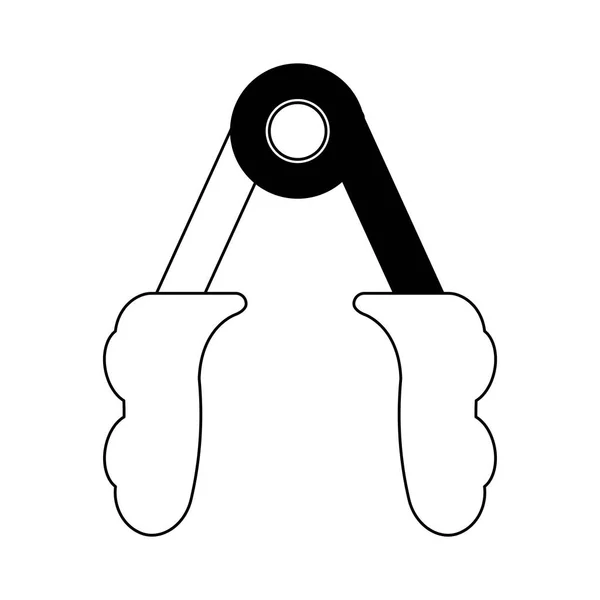 Символ рукоятки тренажерного зала изолирован черный и белый — стоковый вектор