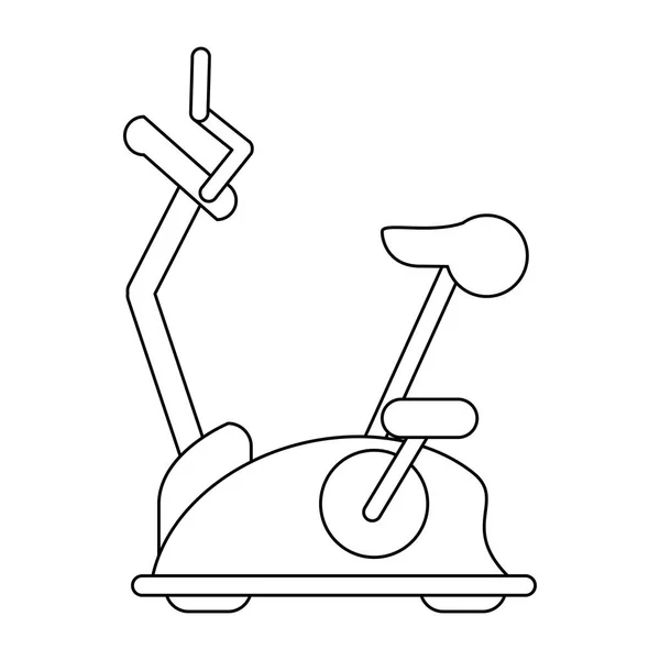 Gimnasio girando símbolo de la máquina en blanco y negro — Vector de stock