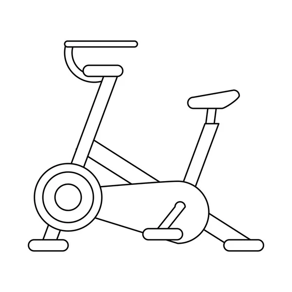 Gym spinning machine symbol black and white — Stock Vector