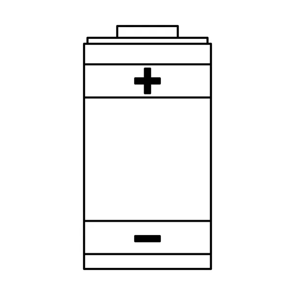 Symbol elektrická baterie, samostatný černá a bílá — Stockový vektor