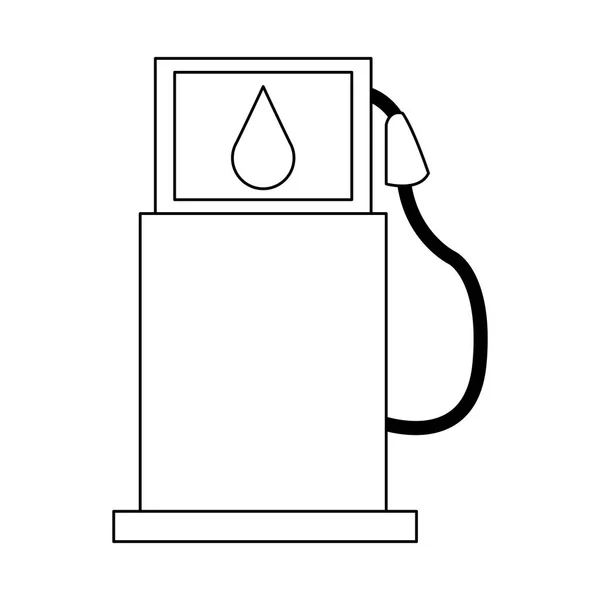 Zöld üzemanyag adagoló szimbólum fekete-fehér — Stock Vector