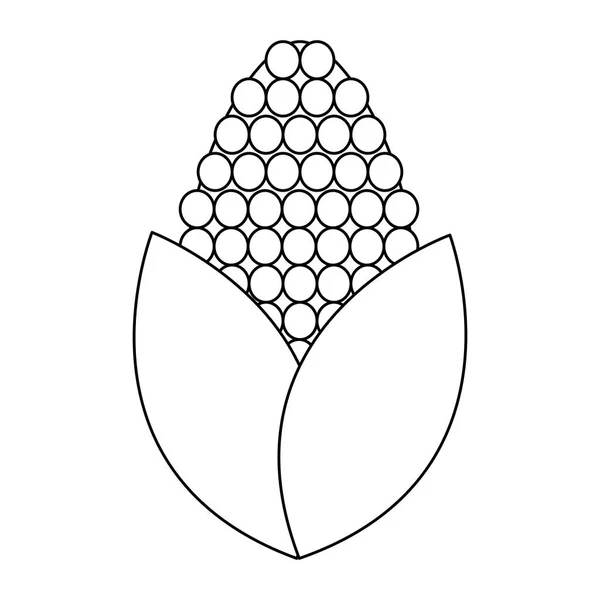 玉米食品符号黑色和白色 — 图库矢量图片
