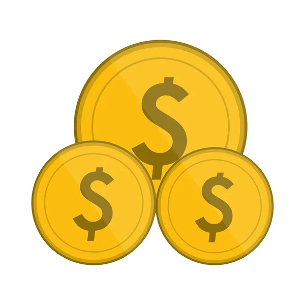 Pengar mynt isolerade symbol — Stock vektor