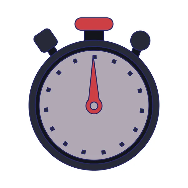 Chronometer timer symbool geïsoleerd blauwe lijnen — Stockvector
