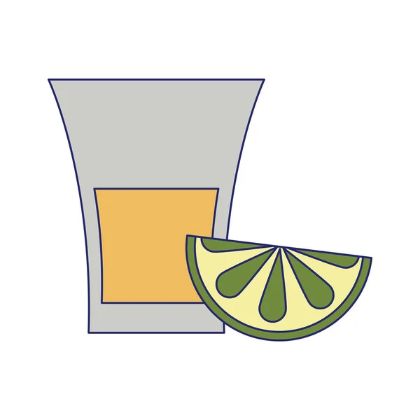 Tequila bebida mexicana líneas azules — Vector de stock