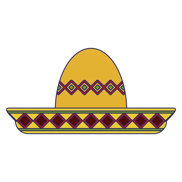 Mexikanischer Mariachi Hut Symbol blaue Linien — Stockvektor