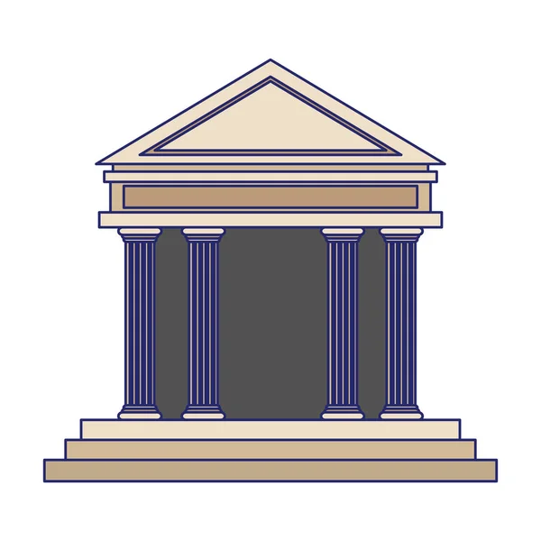 Τράπεζα κτίριο σύμβολο μπλε γραμμές — Διανυσματικό Αρχείο