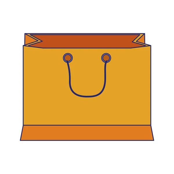 Shopping bag cartoon symbol blue lines — Stock Vector