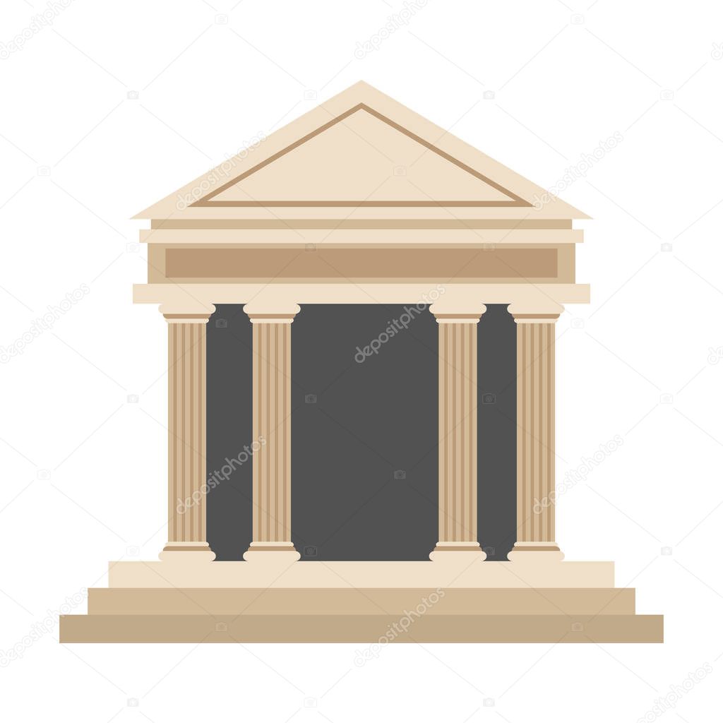 Bank building cartoon symbol vector illustration graphic design