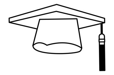 Mezuniyet şapka kare siyah beyaz