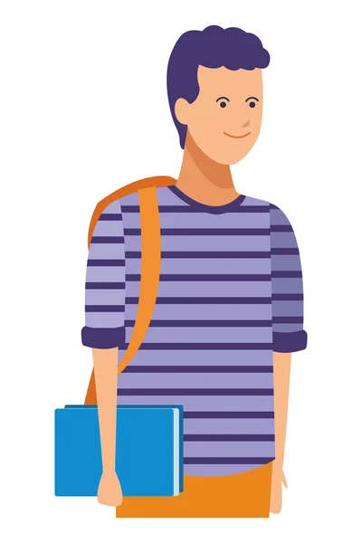 Guy bagpack casual — Stockvector