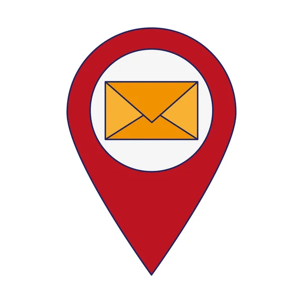 Email enveloppe emplacement pin — Image vectorielle