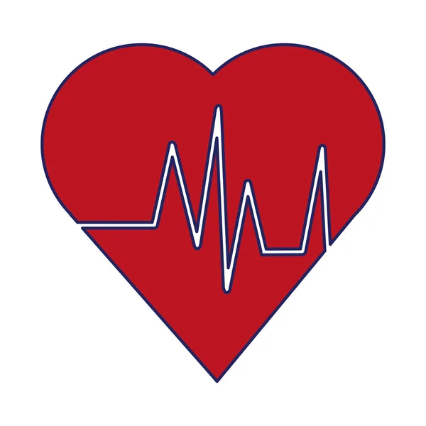 Cardio heartbeat hartsymbool — Stockvector