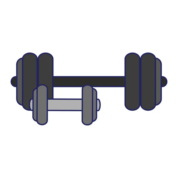 Barra de gimnasio y pesas — Vector de stock