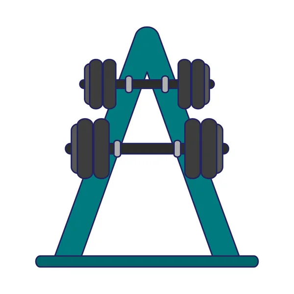 健身房哑铃在看台上 — 图库矢量图片
